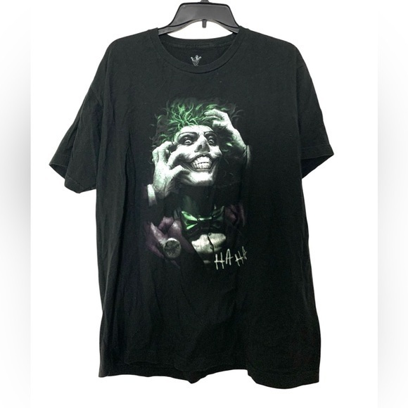 Vintage The Joker Ha Ha Graphic T-Shirt Top Tee Black Green Extra Large - Picture 1 of 9